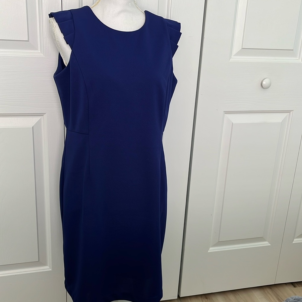 Jade By Melody Tam Purple Pique Knit  Sheath Dress with Cute Tie Back